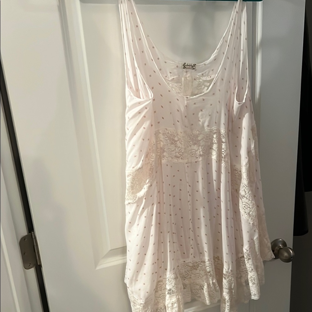 Free People Pink Lace Slip Dress